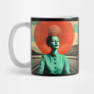 Anaglyphic Chic: Vintage Lady in Retro Hues Mug